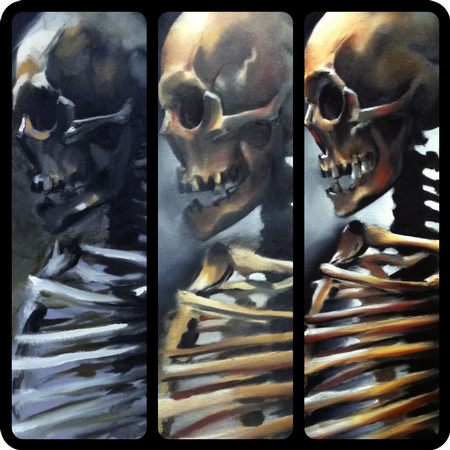 Art Galleries - Skeleton Study in progress Brent Olson Art Junkies Tattoo - 64339